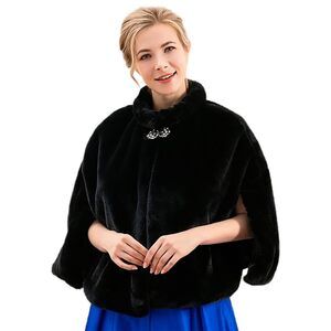 6679 Women's Faux Fur Cape And Wraps Bridal Stole Wedding Shawls